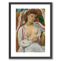 Affiche Encadrée "Femme aux seins nus assise"